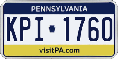 PA license plate KPI1760