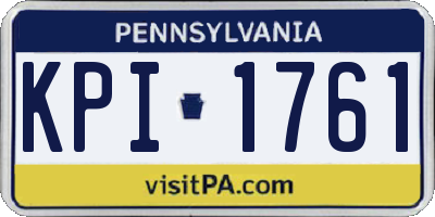 PA license plate KPI1761