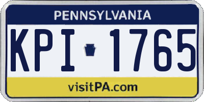 PA license plate KPI1765
