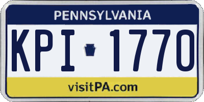 PA license plate KPI1770