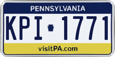 PA license plate KPI1771