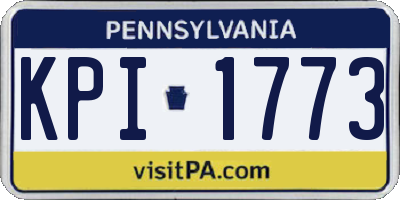 PA license plate KPI1773