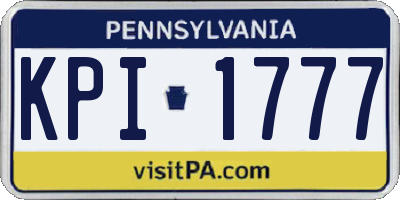 PA license plate KPI1777