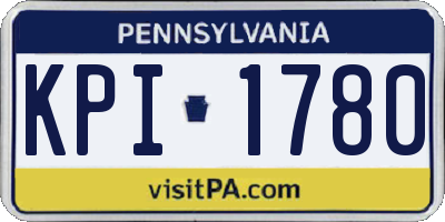 PA license plate KPI1780