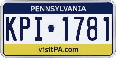 PA license plate KPI1781