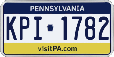 PA license plate KPI1782