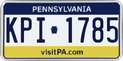 PA license plate KPI1785