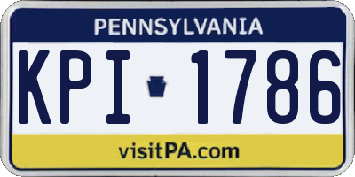 PA license plate KPI1786