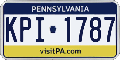 PA license plate KPI1787