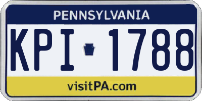 PA license plate KPI1788