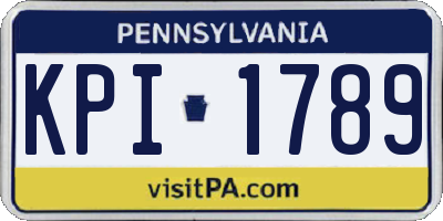 PA license plate KPI1789