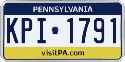 PA license plate KPI1791