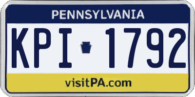 PA license plate KPI1792
