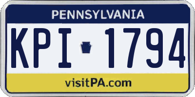 PA license plate KPI1794