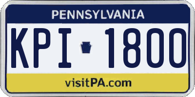 PA license plate KPI1800