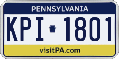PA license plate KPI1801