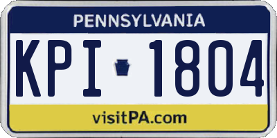 PA license plate KPI1804