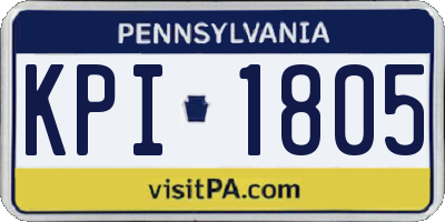 PA license plate KPI1805