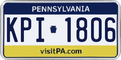 PA license plate KPI1806