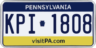PA license plate KPI1808