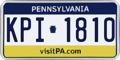 PA license plate KPI1810