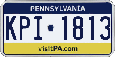 PA license plate KPI1813