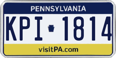 PA license plate KPI1814