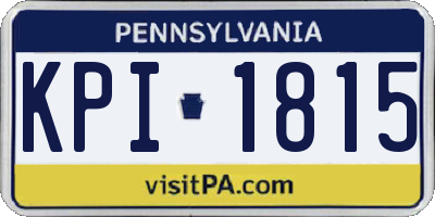 PA license plate KPI1815