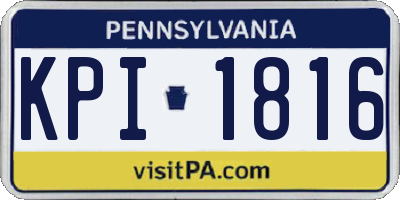 PA license plate KPI1816