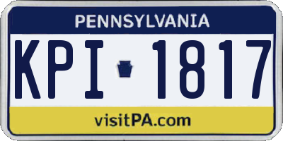 PA license plate KPI1817