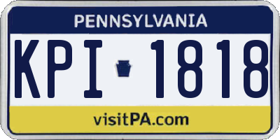 PA license plate KPI1818