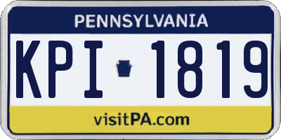 PA license plate KPI1819