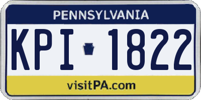 PA license plate KPI1822