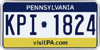 PA license plate KPI1824