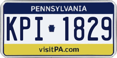 PA license plate KPI1829
