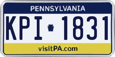 PA license plate KPI1831