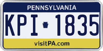 PA license plate KPI1835