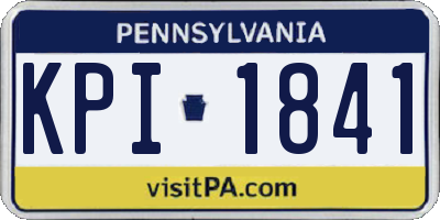 PA license plate KPI1841