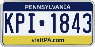 PA license plate KPI1843