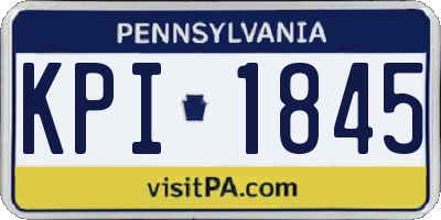 PA license plate KPI1845