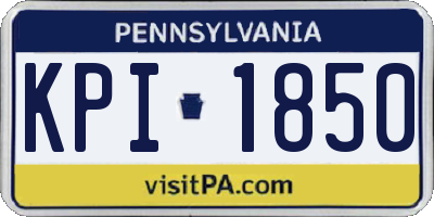PA license plate KPI1850