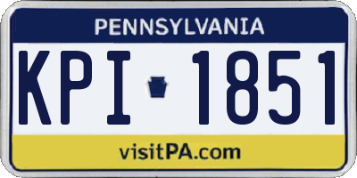 PA license plate KPI1851