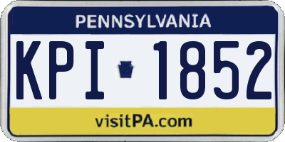 PA license plate KPI1852