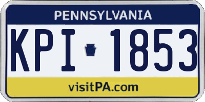 PA license plate KPI1853