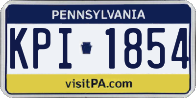 PA license plate KPI1854