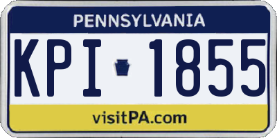 PA license plate KPI1855