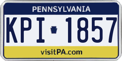 PA license plate KPI1857