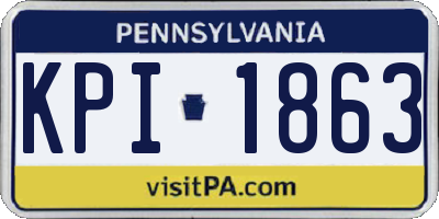 PA license plate KPI1863