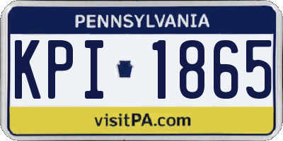 PA license plate KPI1865