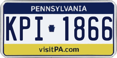 PA license plate KPI1866